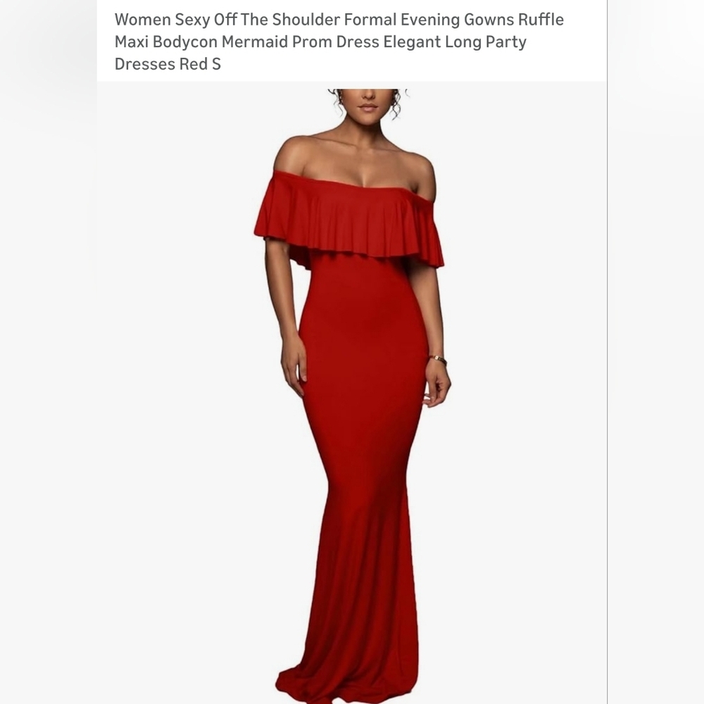 Long Red Off The Shoulder Dress